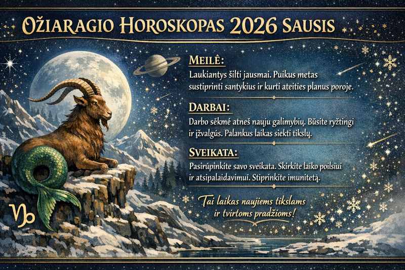 Ožiaragio horoskopas 2026 metų sausio mėnesiui
