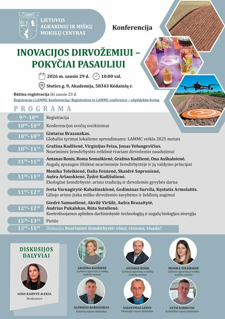 LAMMC konferencija Kėdainiuose skirta neariminei žemdirbystei ir dirvožemio inovacijoms