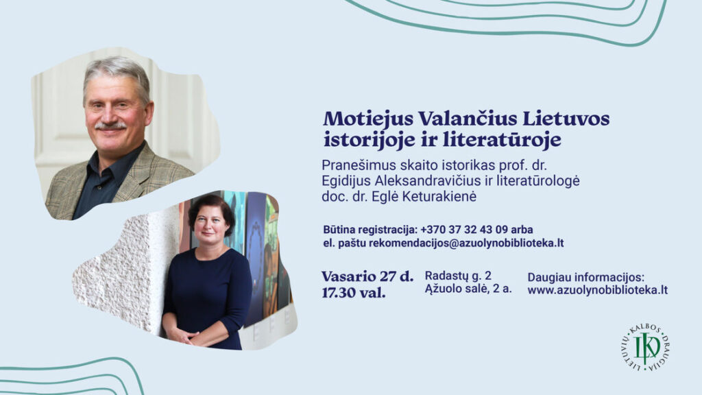 Ąžuolyno bibliotekoje – renginys, skirtas Motiejui Valančiui